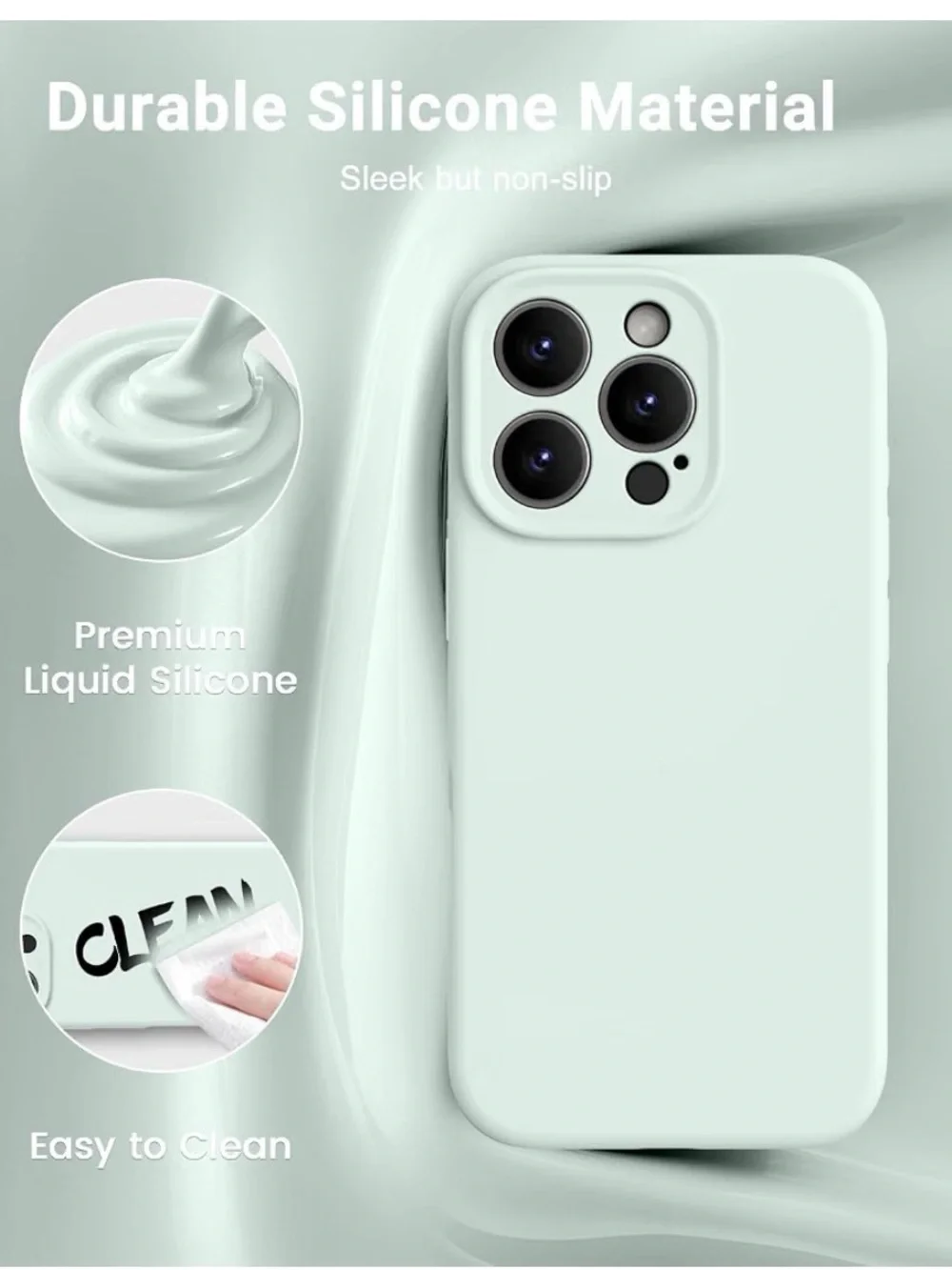 MagSafe-Compatible Magnetic Phone Case 16 Pro Max 3in 1 - Mint Green